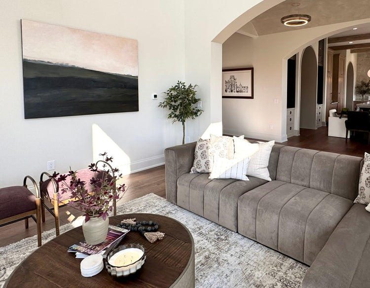 2025 Home-A-Rama Living Room Westfield Cornfields Fine Art Painting by Jessica Morrison Fine Art & Design Sigma Builders LLC Stephanie Wiott Designs